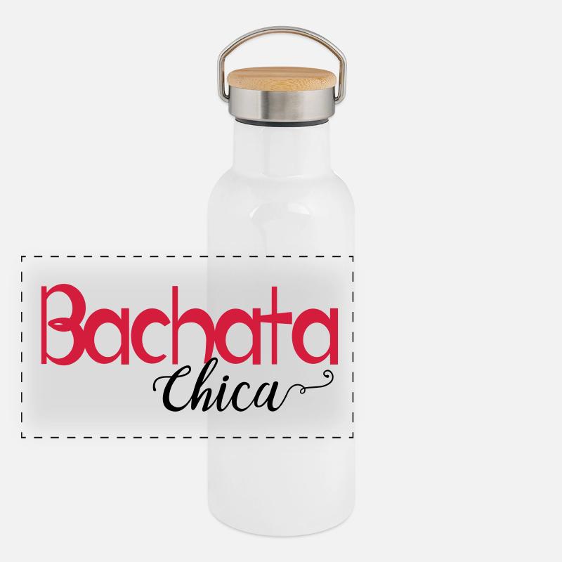 Bachata Chica - Dance Shirt Panorama Thermosflasche mit Bambusdeckel