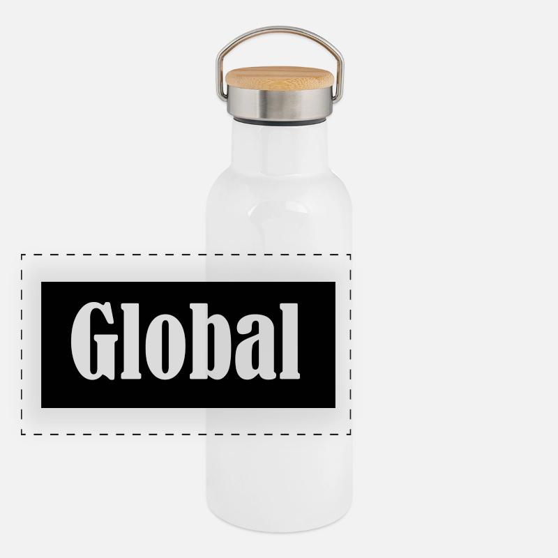 global Gourde isotherme avec bouchon en bambou