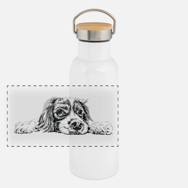 bester Freund Panorama Thermosflasche mit Bambusdeckel