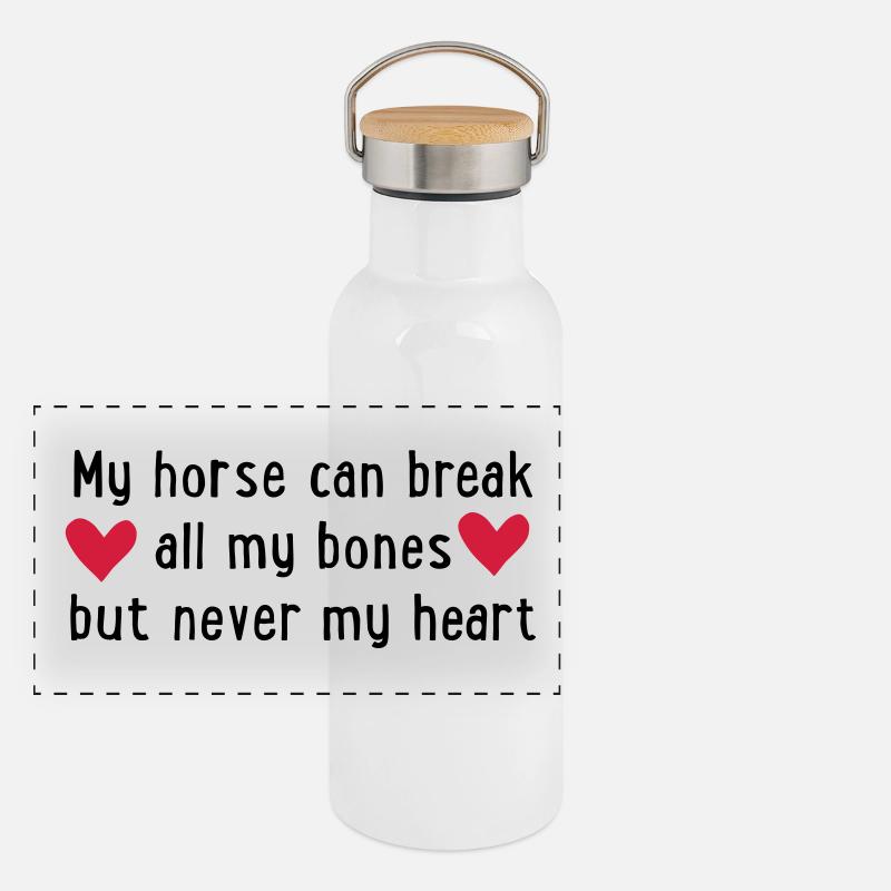 Pferd Panorama Thermosflasche mit Bambusdeckel