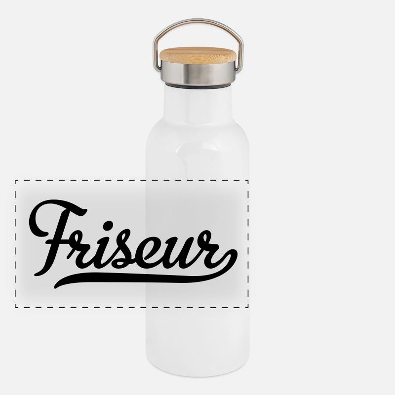 Coiffeur Gourde isotherme avec bouchon en bambou