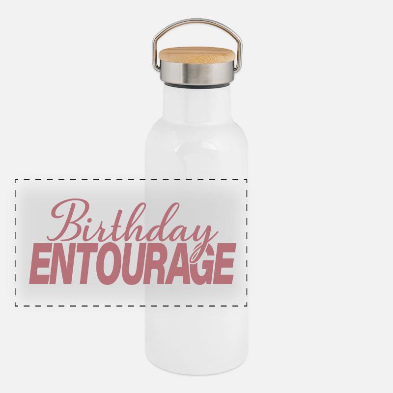 Geburtstags-Entourage Matching Group Geburtstagsfeier Panorama Thermosflasche mit Bambusdeckel
