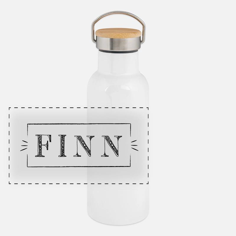 FINN | Boy name in a Frame Panoramic Thermal Bottle with Bamboo Lid