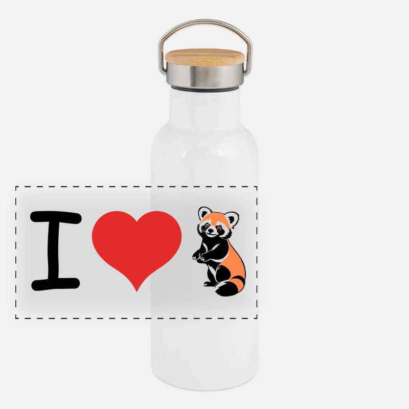 J’adore Red Panda - Pet Design Gourde isotherme avec bouchon en bambou