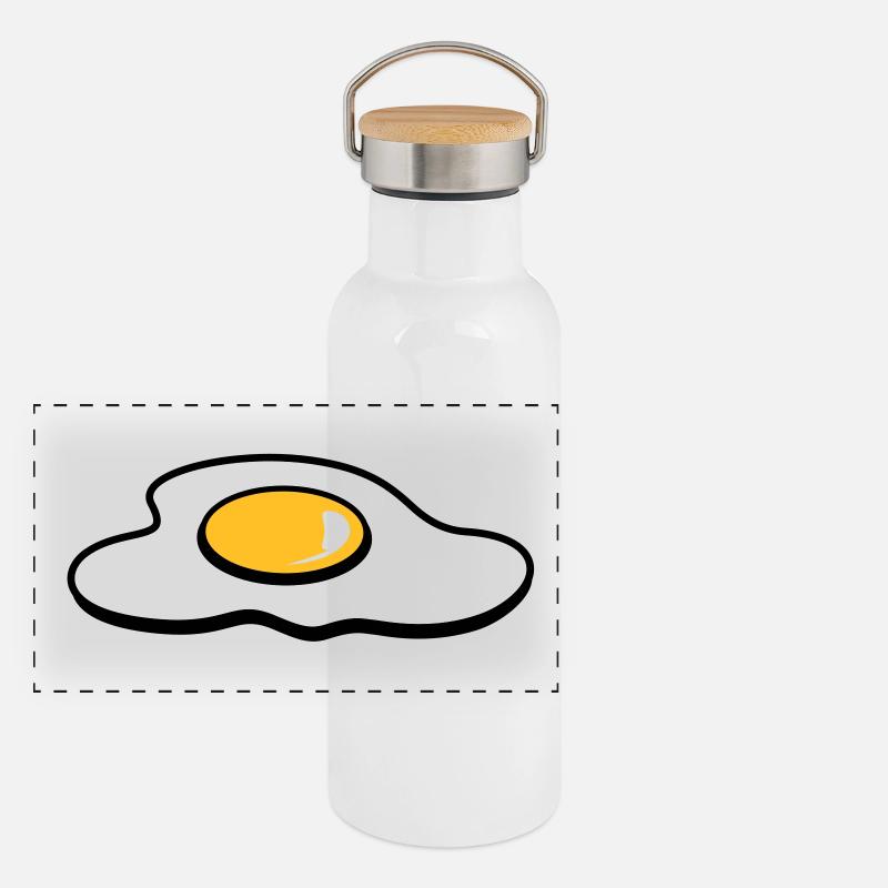 Ein Spiegelei Panorama Thermosflasche mit Bambusdeckel