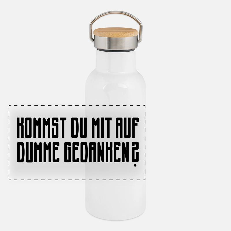 Dumme Gedanken Panorama Thermosflasche mit Bambusdeckel