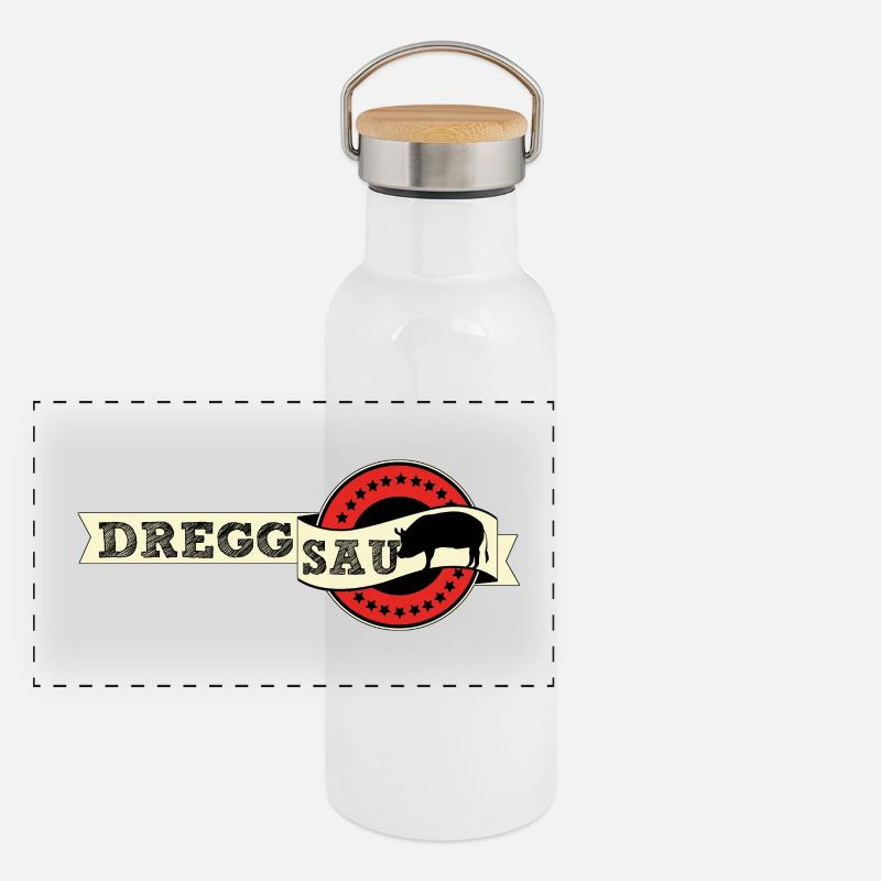 Dreggsau typisch schwäbisch schwäbisch schempfa Panorama Thermosflasche mit Bambusdeckel