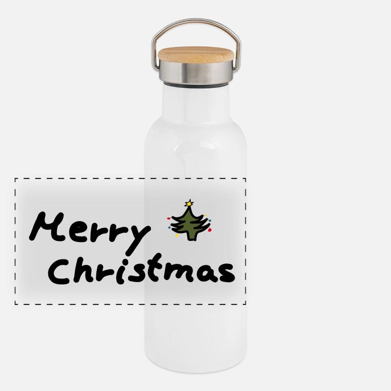 Joyeux Noël Weihnachten Gourde isotherme avec bouchon en bambou