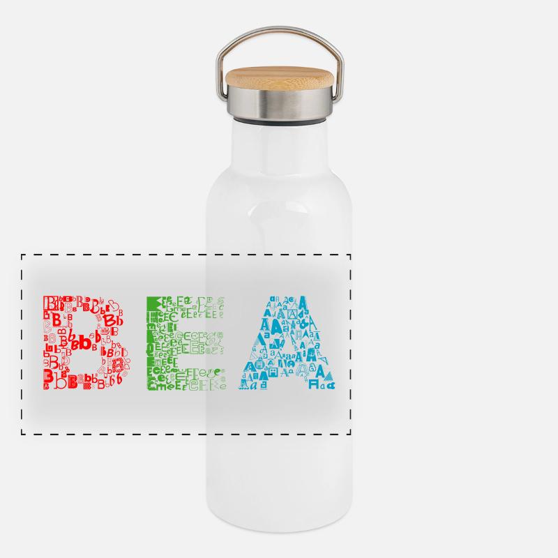 Bea Letter Name Panoramic Thermal Bottle with Bamboo Lid