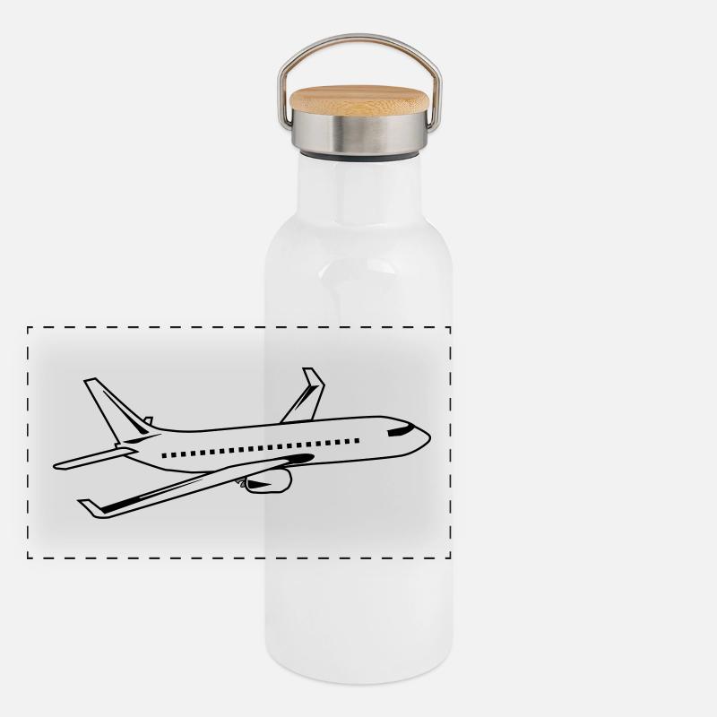 avion Gourde isotherme avec bouchon en bambou