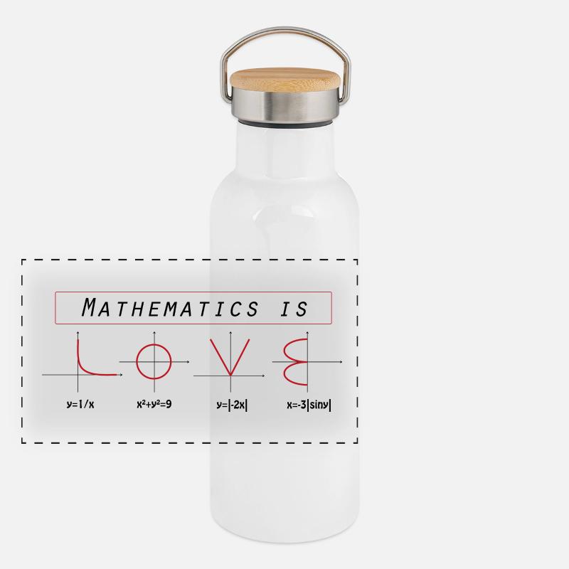 Mathematics Mathematics Love Algebra Geometry Panoramic Thermal Bottle with Bamboo Lid