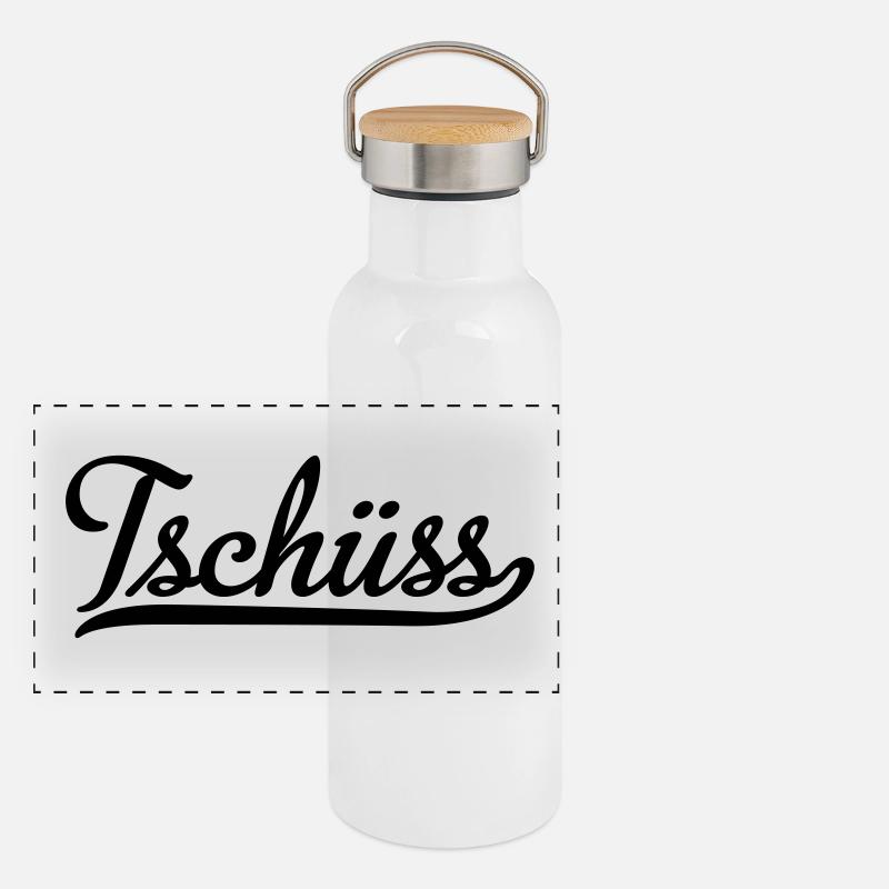 tschüss Panorama Thermosflasche mit Bambusdeckel