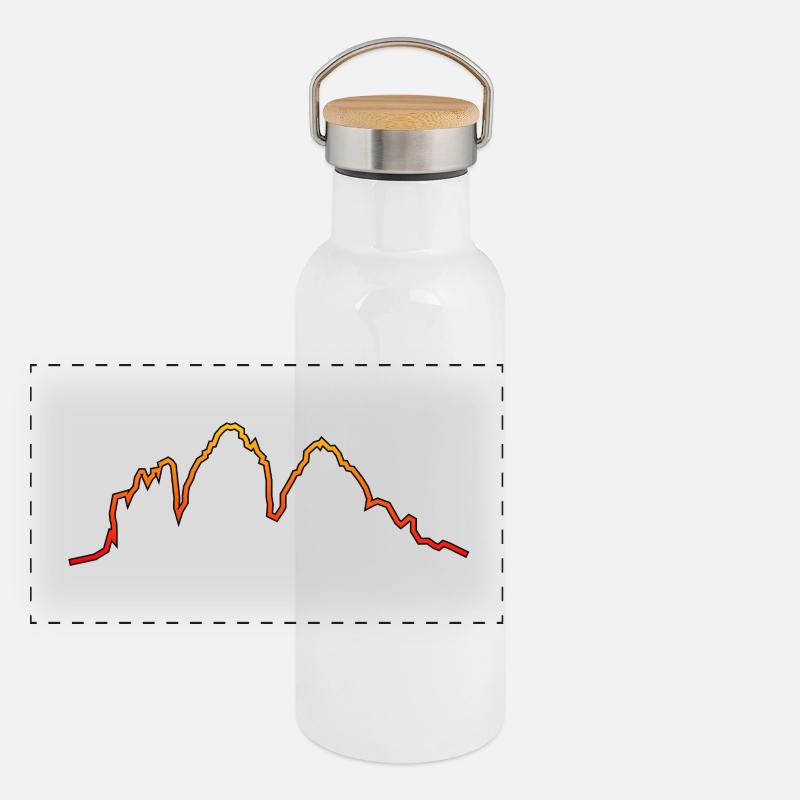 Dolomiten Drei Zinnen Abendrot Glühen Panorama Thermosflasche mit Bambusdeckel