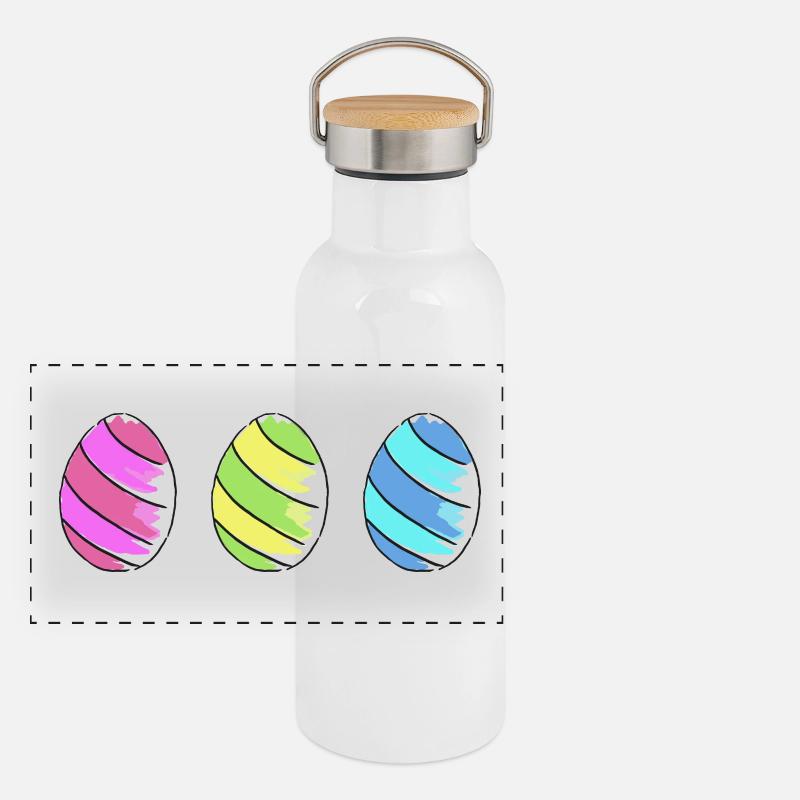 eier eggs easter easteregg ostereier ostern75 Panorama Thermosflasche mit Bambusdeckel