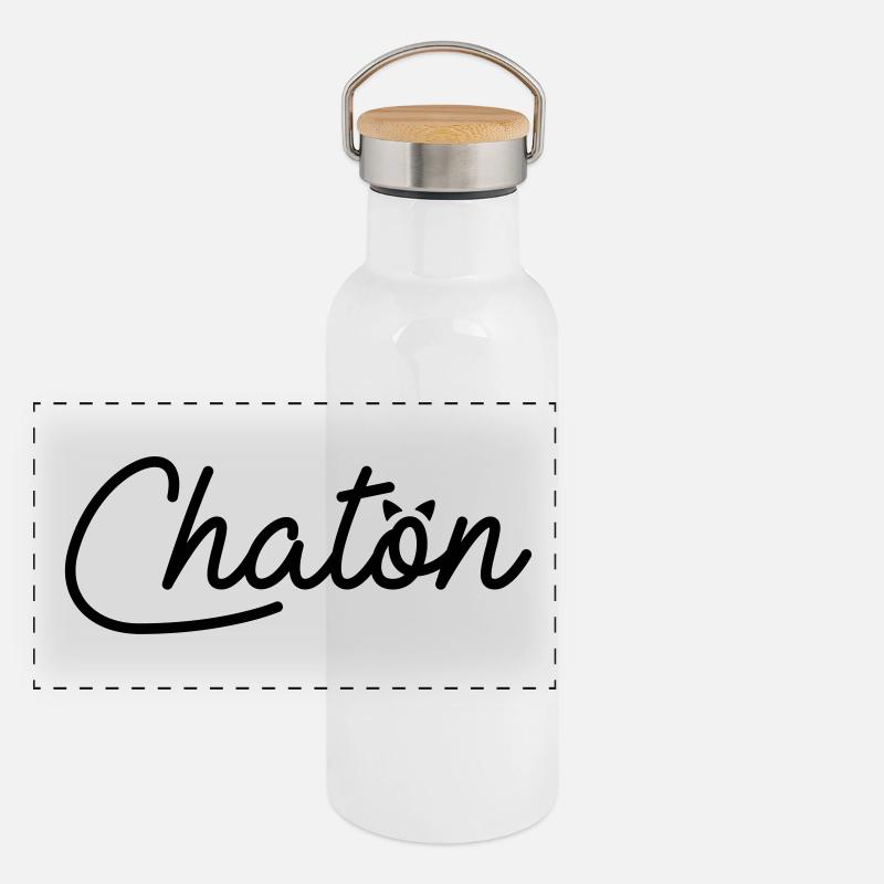 Chaton Gourde isotherme avec bouchon en bambou