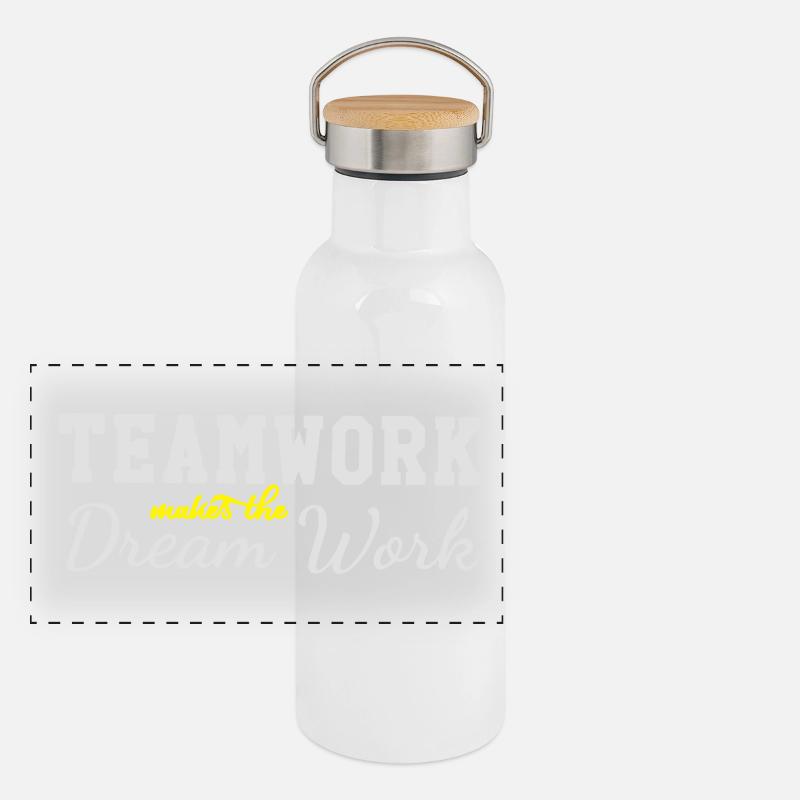 teamwork makes the dream work Panoramic Thermal Bottle with Bamboo Lid
