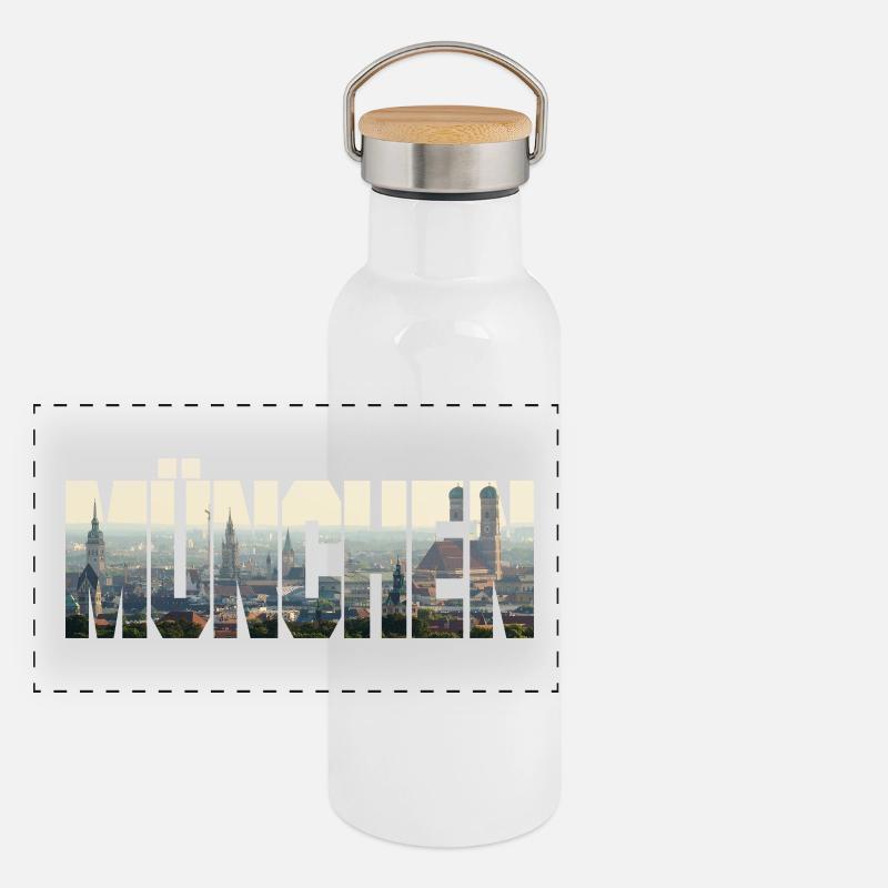 München Panorama Panorama Thermosflasche mit Bambusdeckel
