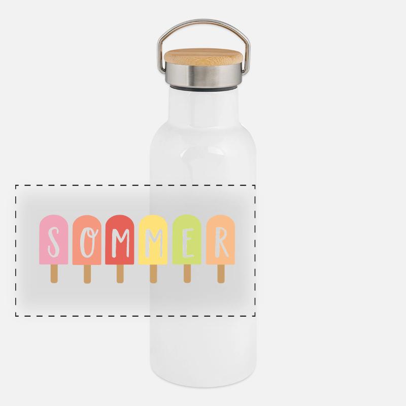 Sommer Panorama Thermosflasche mit Bambusdeckel