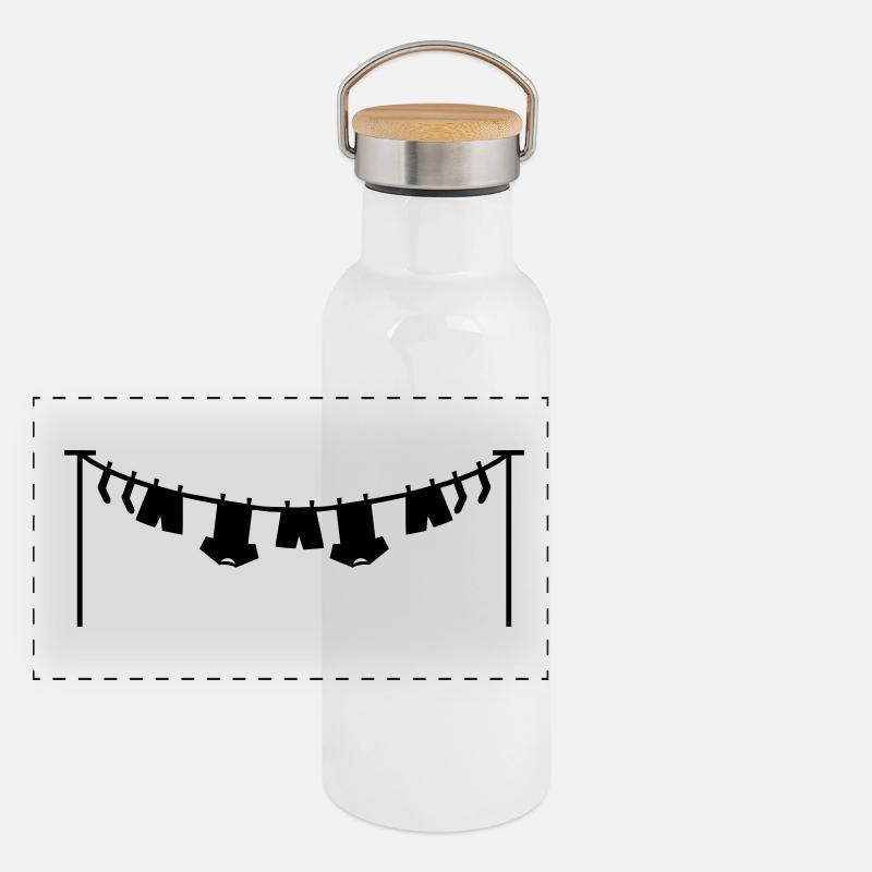 Wäsche Panorama Thermosflasche mit Bambusdeckel