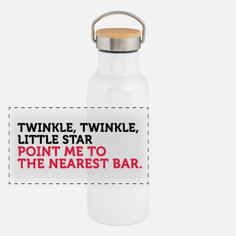 Où est le bar le plus proche? Gourde isotherme avec bouchon en bambou