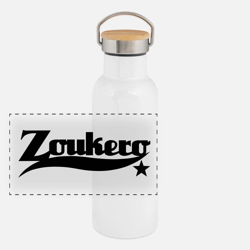Zoukero Star - Zouk Dance Shirt Panorama Thermosflasche mit Bambusdeckel