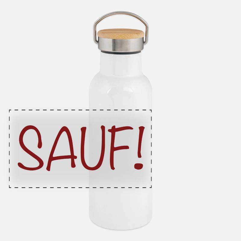 Sauf! Panorama Thermosflasche mit Bambusdeckel