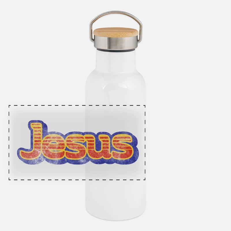 Jésus Gourde isotherme avec bouchon en bambou