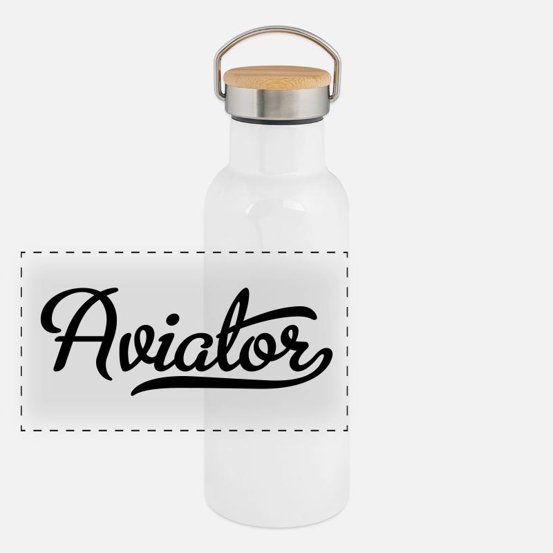 Aviateur Gourde isotherme avec bouchon en bambou