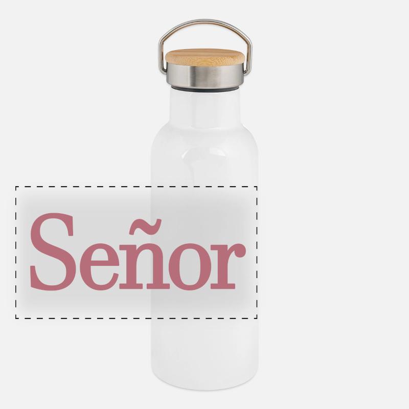 Señor Verlobungsbräutigam wird Hochzeitsfeier sein Panorama Thermosflasche mit Bambusdeckel