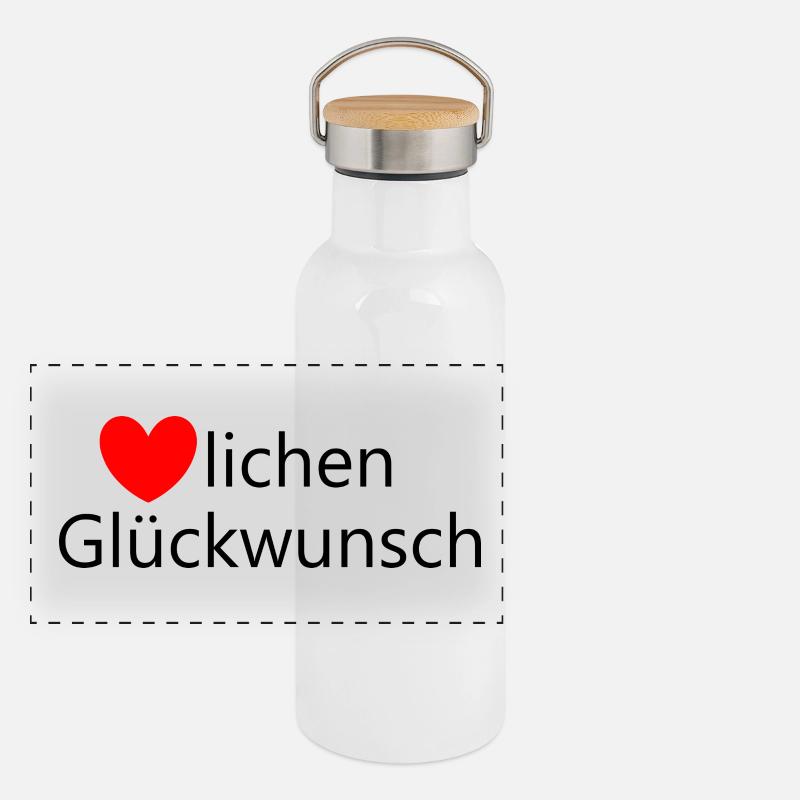 Geburtstag Glückwunsch Geschenk Panorama Thermosflasche mit Bambusdeckel