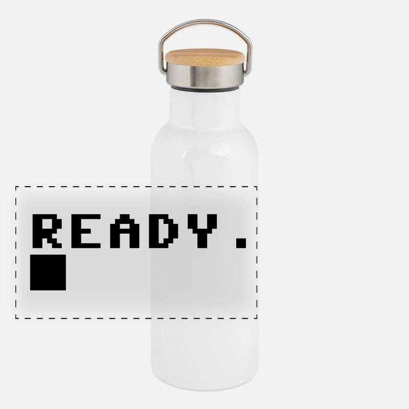 C64 idée cadeau gamer ordinateur rétro Gourde isotherme avec bouchon en bambou