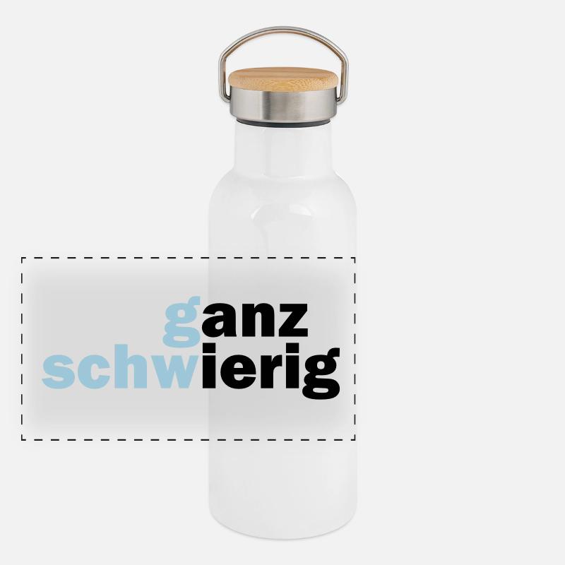 Ganz Schwierig Panorama Thermosflasche mit Bambusdeckel