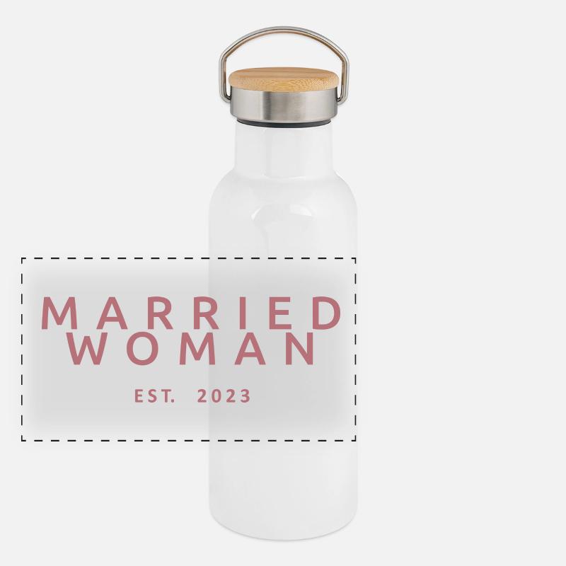 2023 Brautdusche Hochzeitsgeschenk Panorama Thermosflasche mit Bambusdeckel