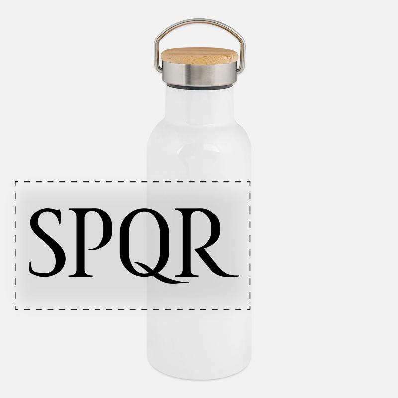 SPQR Lettering Vector Dark Panoramic Thermal Bottle with Bamboo Lid
