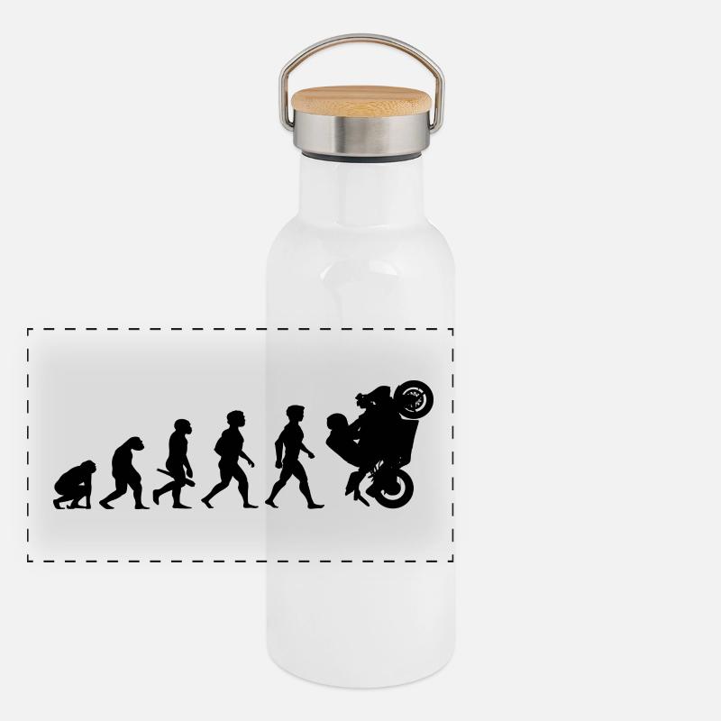 Evolution Superbikes Moto Biker course Gourde isotherme avec bouchon en bambou