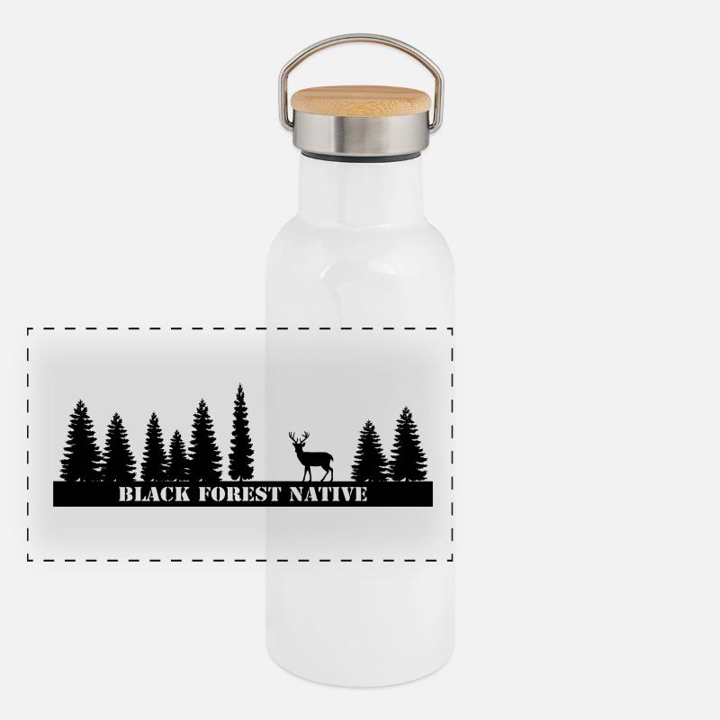 Forêt Noire indigène Gourde isotherme avec bouchon en bambou