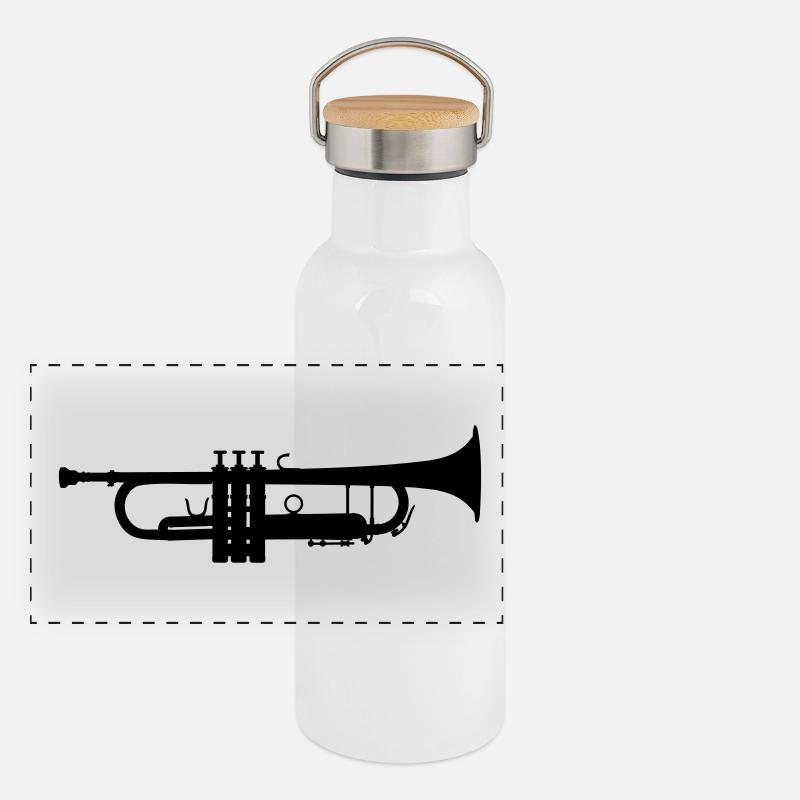 Trompete Panorama Thermosflasche mit Bambusdeckel