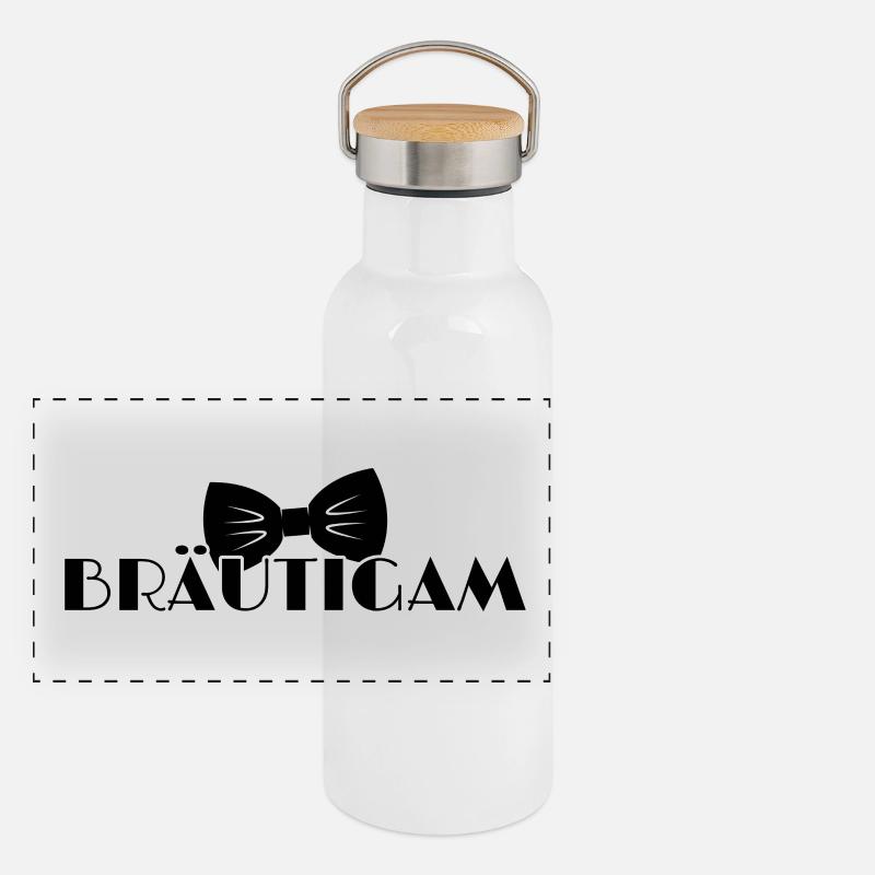Bräutigam Fliege Junggesellenabschied Geschenk Panorama Thermosflasche mit Bambusdeckel