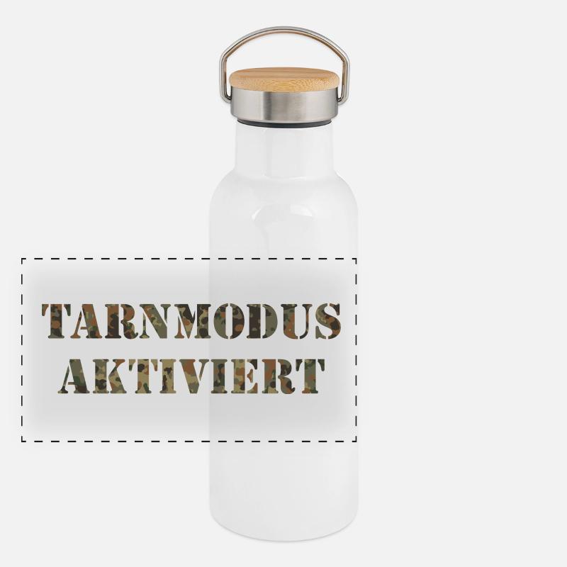 Bundeswehr - Stealth Mode activates Flecktarn Panoramic Thermal Bottle with Bamboo Lid