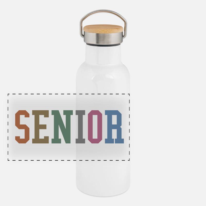 Senior - Student Class Retro Graduation Party Gift Panoramic Thermal Bottle with Bamboo Lid