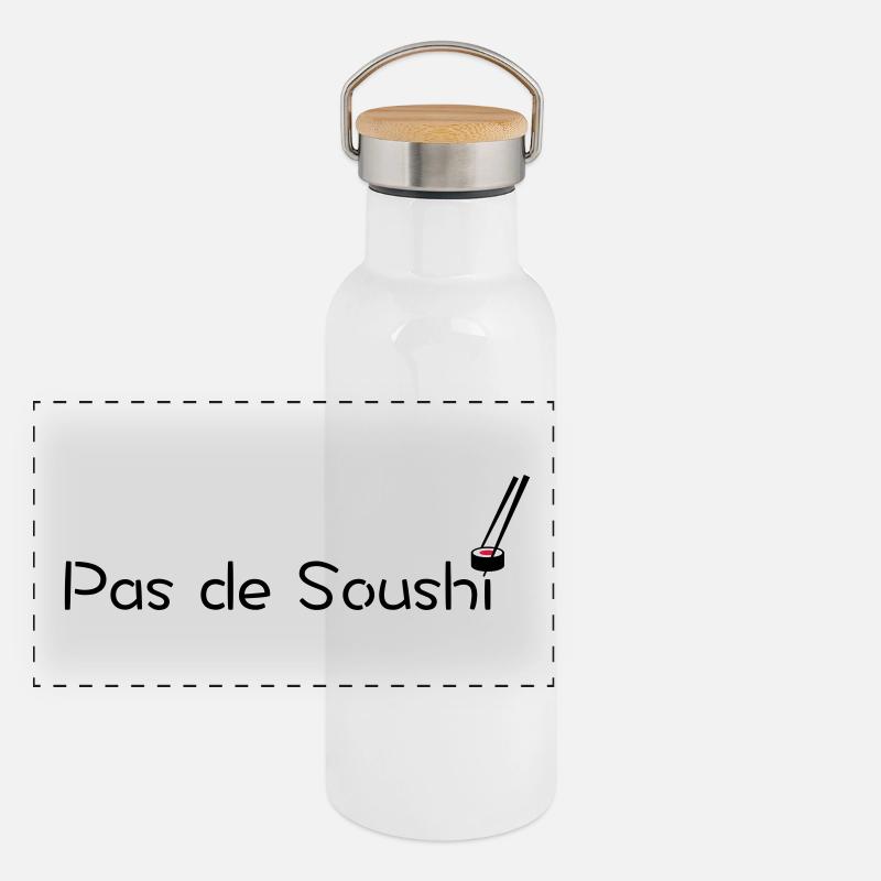 Pas de Soushi Gourde isotherme avec bouchon en bambou