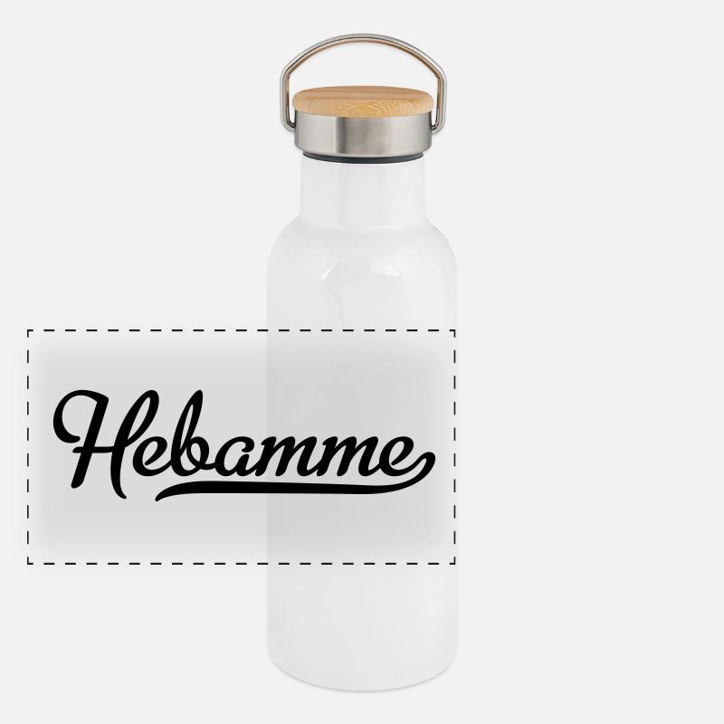 Hebamme Panorama Thermosflasche mit Bambusdeckel