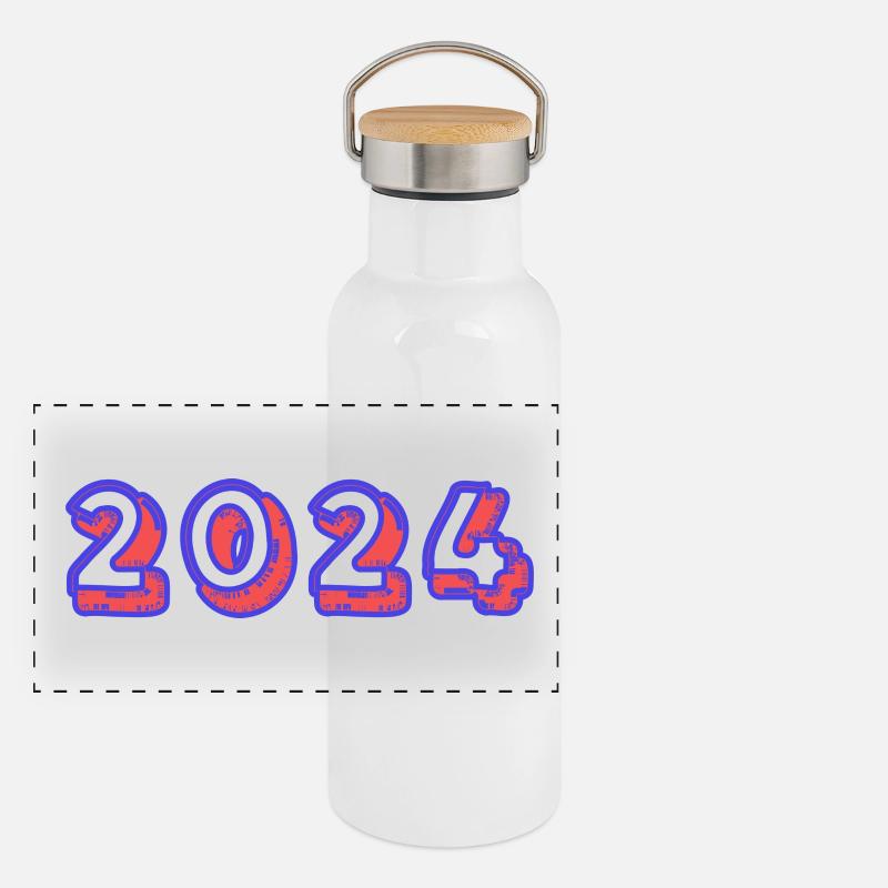 Panorama Thermosflasche mit Bambusdeckel