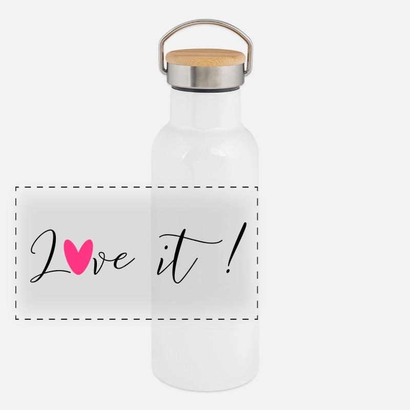 Panorama Thermosflasche mit Bambusdeckel