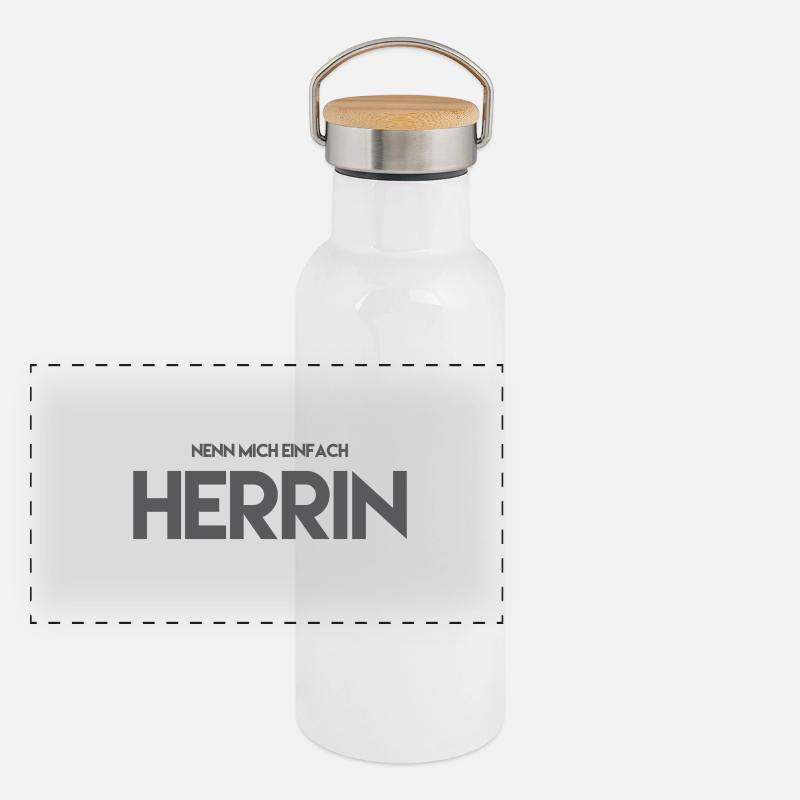 herrin dunkelgrau Panorama Thermosflasche mit Bambusdeckel
