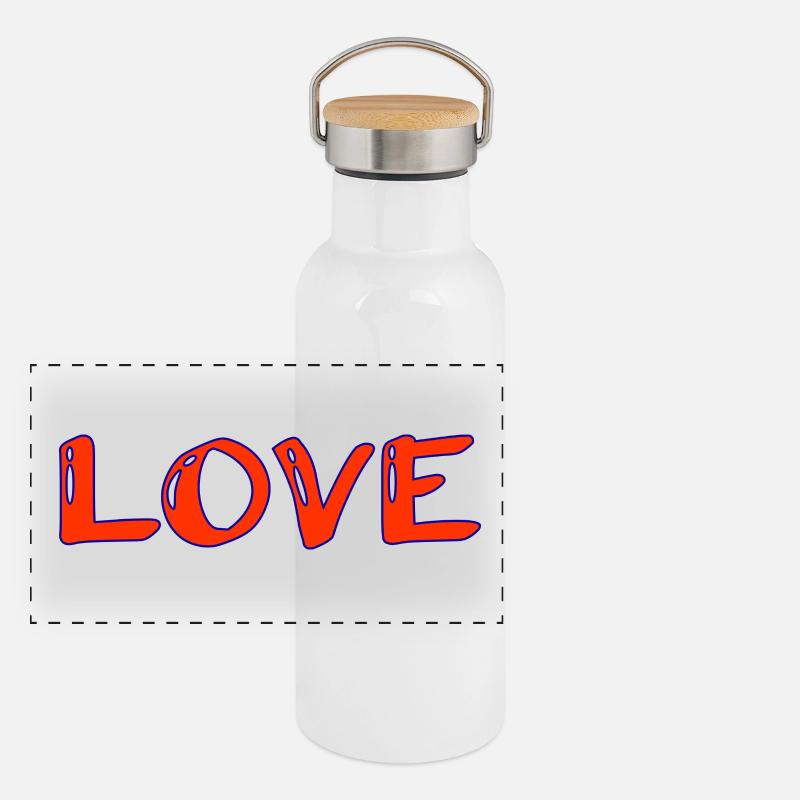 COUPLE. JUST MARRIED. EVJF. SAINT VALENTIN. MARIES Gourde isotherme avec bouchon en bambou