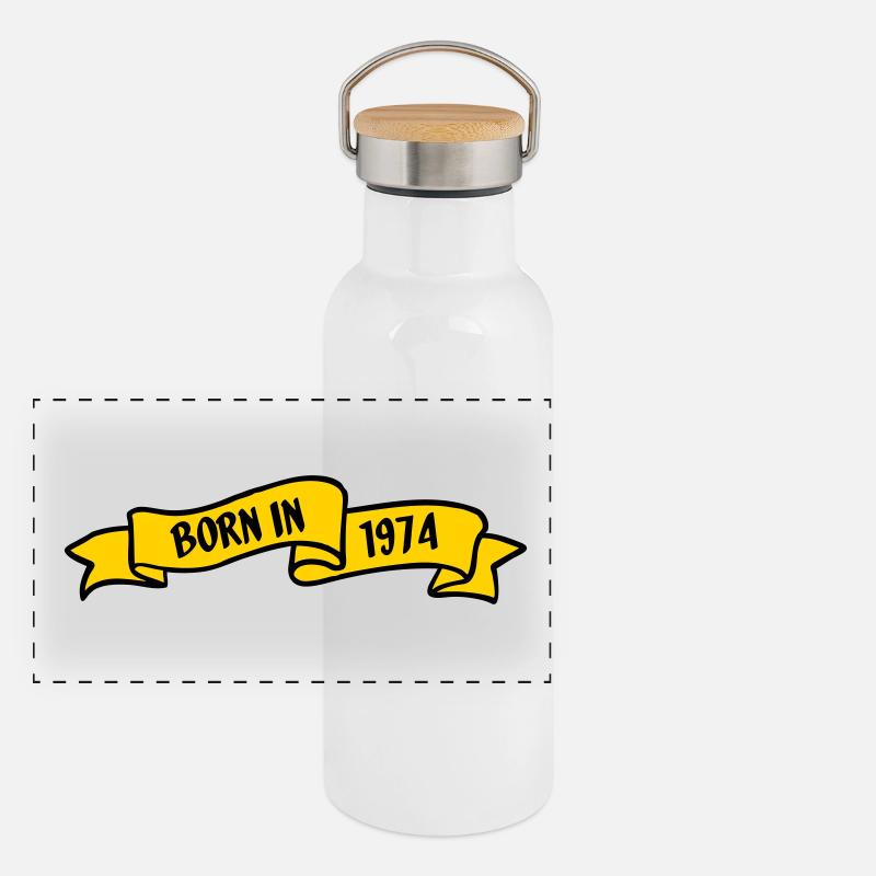 1974 Panorama Thermosflasche mit Bambusdeckel