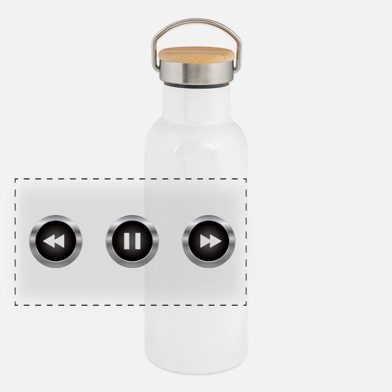 Audio-Steuertasten Panorama Thermosflasche mit Bambusdeckel