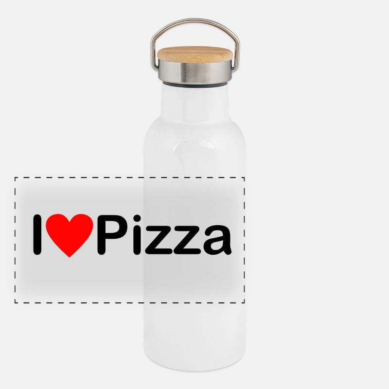 PIZZA Panorama Thermosflasche mit Bambusdeckel