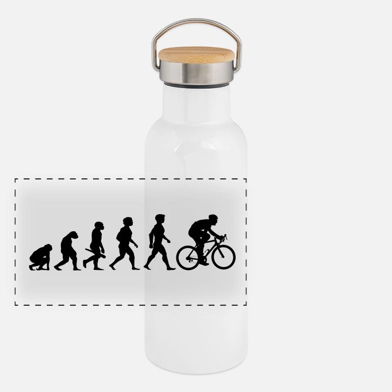 Evolution Vélo Vélo Deux-roues Sport Gourde isotherme avec bouchon en bambou